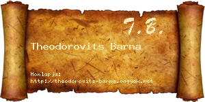 Theodorovits Barna névjegykártya